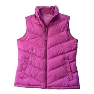 Beautiful!  Land’s End Pink Magenta Down Puffer Vest 2XL 20-22 Plus Size Women’s